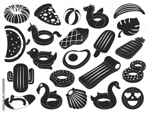 Water mattress vector black set icon. Vector illustration inflatable swimming equipment on white background. Isolated black set icon water mattress.