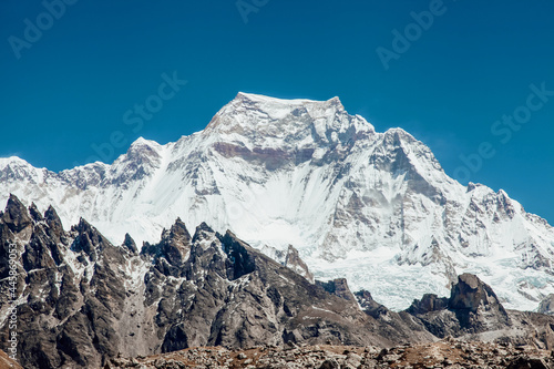 Big beautiful glacier in Himalaya mountains. Nepal. 