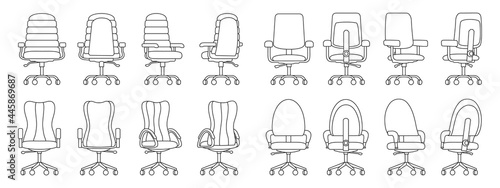 Office chair isolated outline icon.Vector illustration interior furniture on white background . Vector outline set icon office chair.