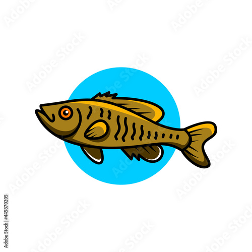 Simple Animal logo Design vector Guadalupe bass fish