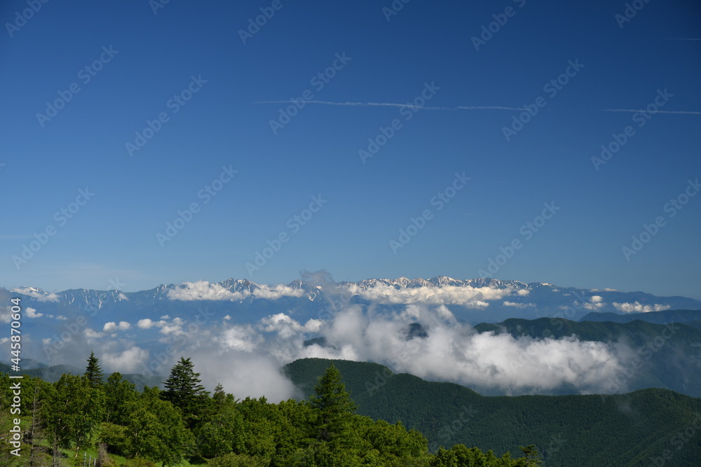 美ヶ原高原 青い空と白い雲 美ヶ原高原 青い空と白い雲