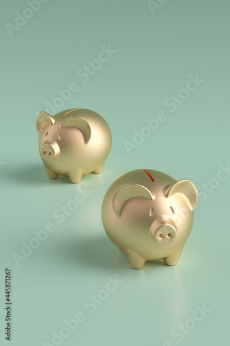 3d rendering savings concept piggy bank