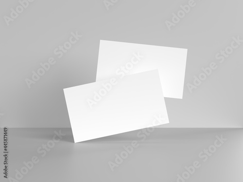 Mockup Blank white business card presentation of corporate identity.3d rendering