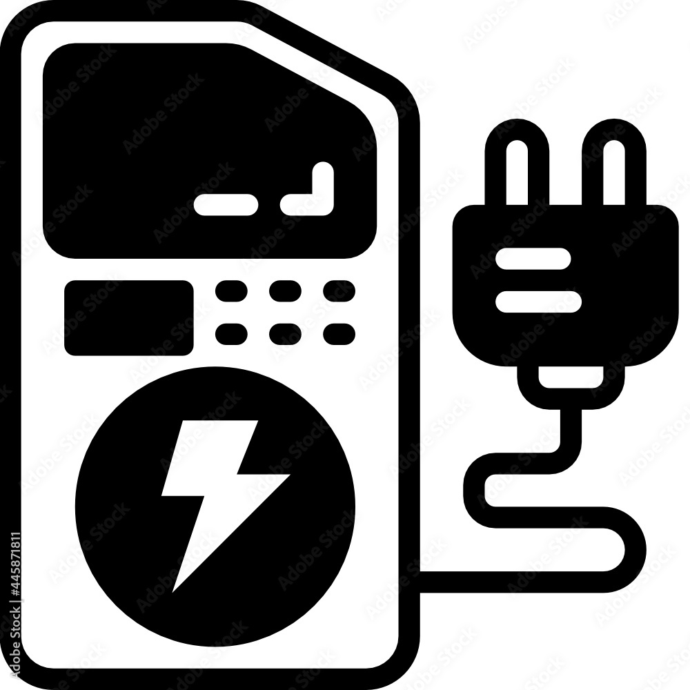 charging station solid line icon