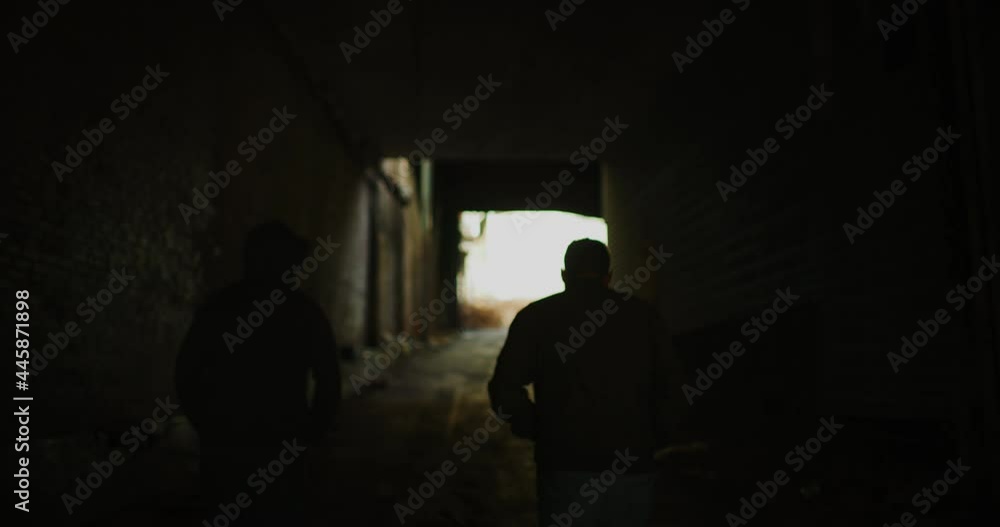 Two Men Meet At An Abandoned Factory During Winter Time In Derby, Connecticut Two Men Meet At An Abandoned Factory During Winter Time In Derby, Connecticut