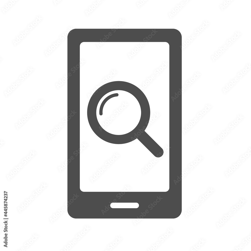 mobile search silhouette vector icon isolated on white background. smartphone with magnifier icon for web, mobile apps, ui design and print polygraphy mobile search silhouette vector icon isolated on white background. smartphone with magnifier icon for web, mobile apps, ui design and print polygraphy