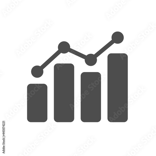 graph silhouette vector icon isolated on white background. chart icon for web, mobile apps, ui design and print polygraphy
