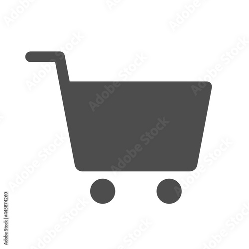 shopping cart silhouette vector icon isolated on white background. shopping cart icon for web, mobile apps, ui design and print polygraphy
