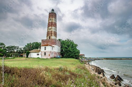 Lighthouse in Shabla - the oldest lighthouse in Bulgaria  built in 1856 by the Ottoman Empire and located at the easternmost point of Bulgaria on the coast of Black Sea  Shabla cape