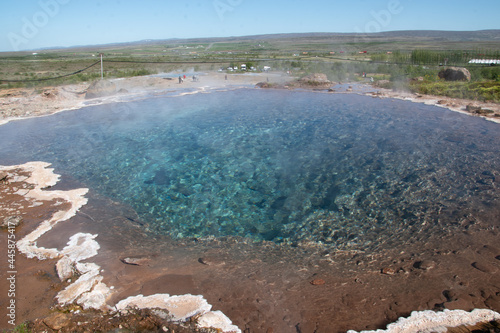 Quadro su tela Das Hochtemperatur System Haukadalur auf Island weist eine Vielzahl von heißen Quellen auf und die Geysire, den Großen Geysir und Strokkur