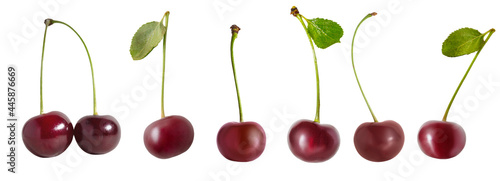 cherry collection isolated on white background photo