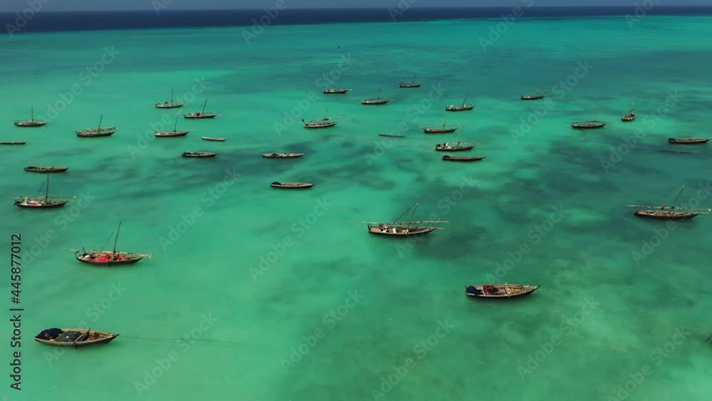 Fishing boats off the coast of Africa in the Indian Ocean Fishing boats off the coast of Africa in the Indian Ocean