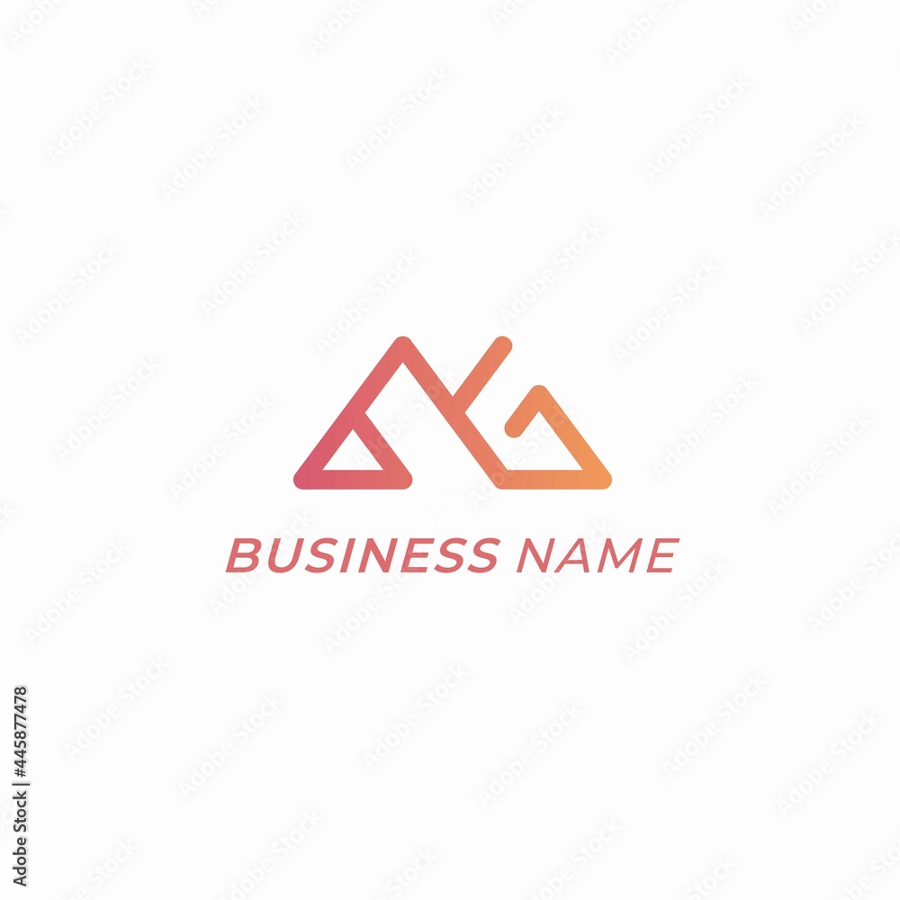 logo design mountain letter M and G logo design mountain letter M and G