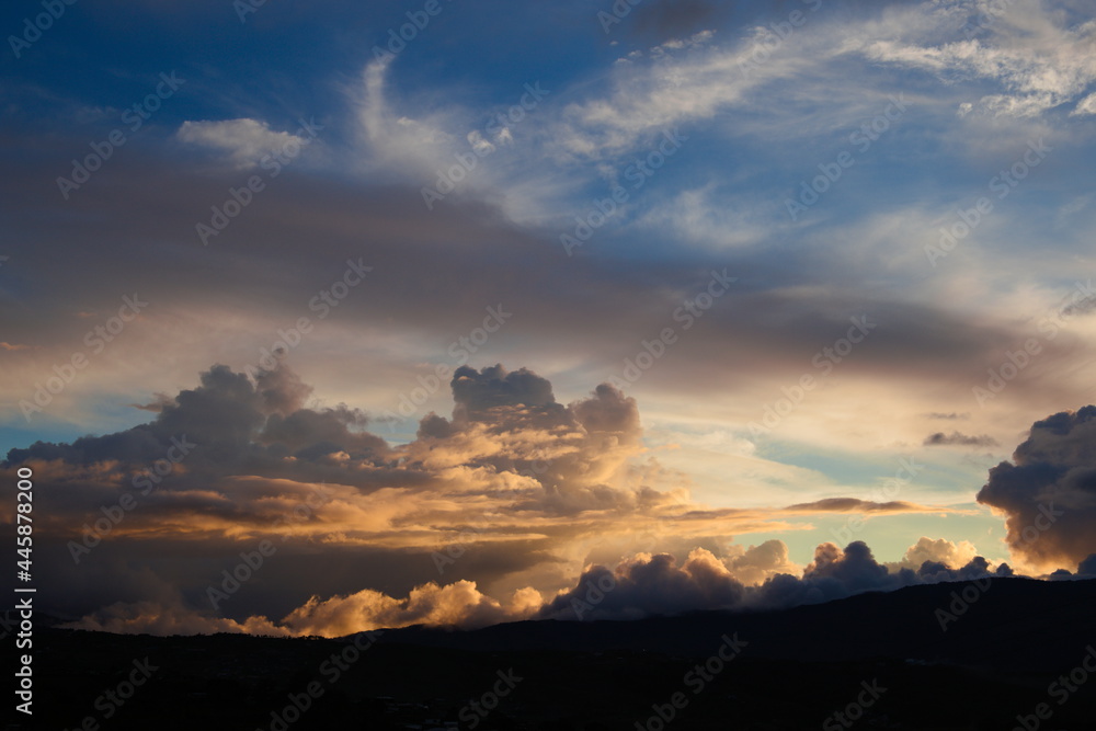 colorful sunset over the mountains