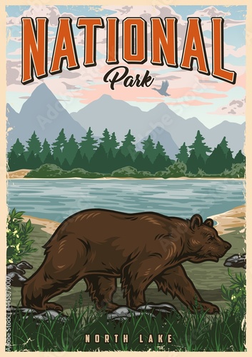 Colorful national park poster