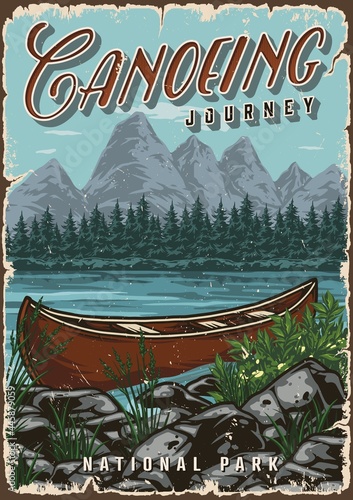 Summer adventure vintage colorful poster