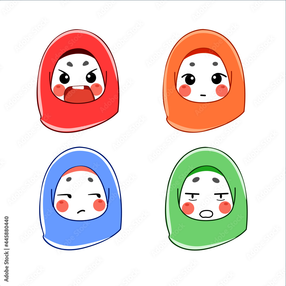 set of faces woman muslim hijab expression
set of faces woman muslim hijab expression