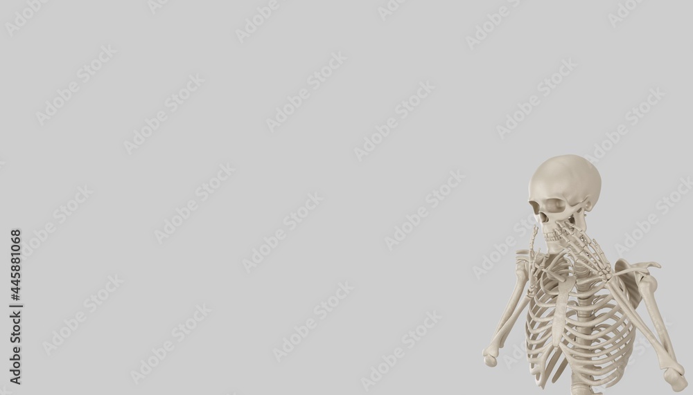 skeleton posing 3d render 