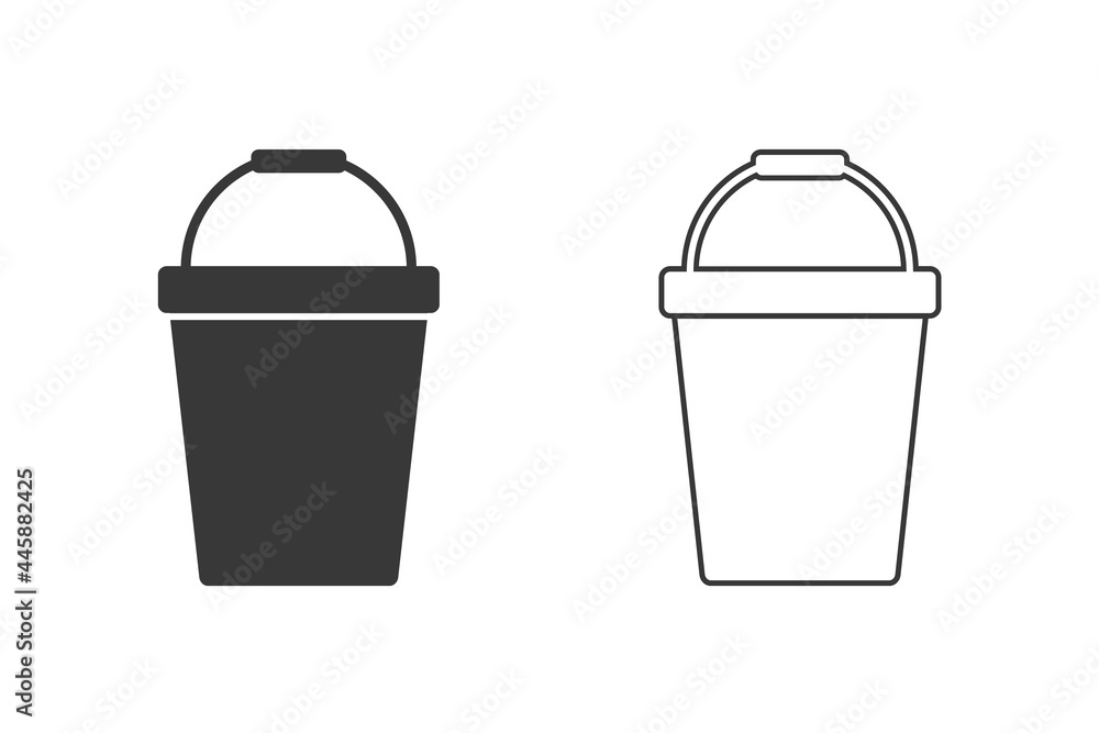 Pail Icon Set Logo Template Vector
