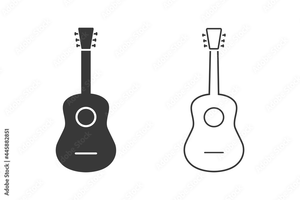 Fototapeta premium Vector image of the guitar icon set