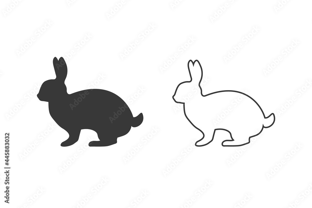 Rabbit icon set vector flat style Rabbit icon set vector flat style