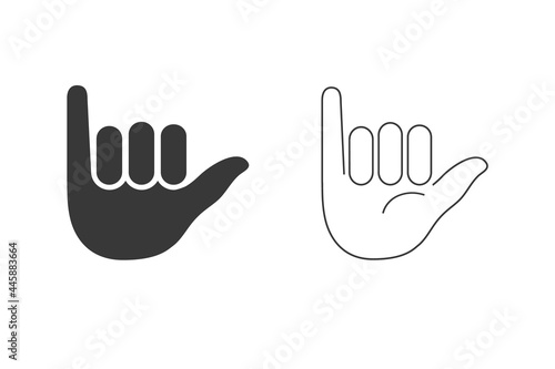Shaka icon set flat style. vector