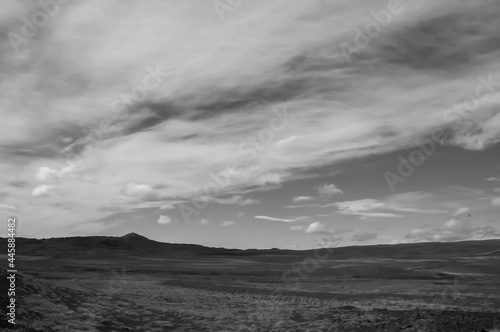 Landscape with black and white image