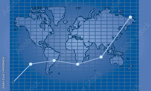 Business graph world map. vector illustration
