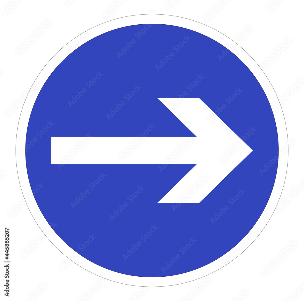 Turn Right Instructional Road Sign Turn Right Instructional Road Sign