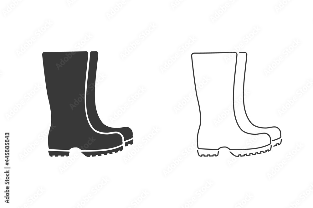 Boots icon set. rain boot, shoes sign. Vector Boots icon set. rain boot, shoes sign. Vector