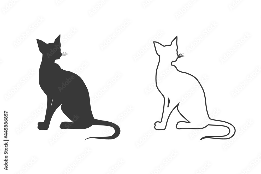 Cat icon set in flat style. vector illustration Cat icon set in flat style. vector illustration