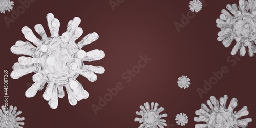 Corona Virus cell. 3D illustration. Coronavirus background.