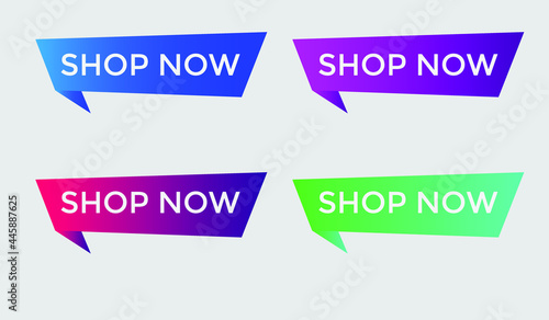 shop now web button, set of shop now, colorful sign icon for web site