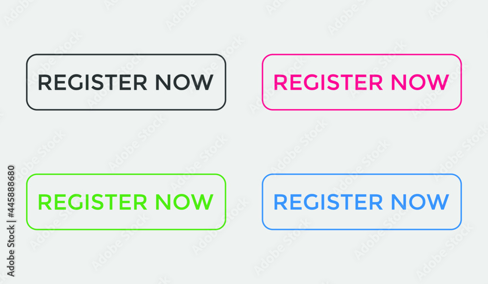 colorful register now text web button, set of register now sign icon for web site colorful register now text web button, set of register now sign icon for web site