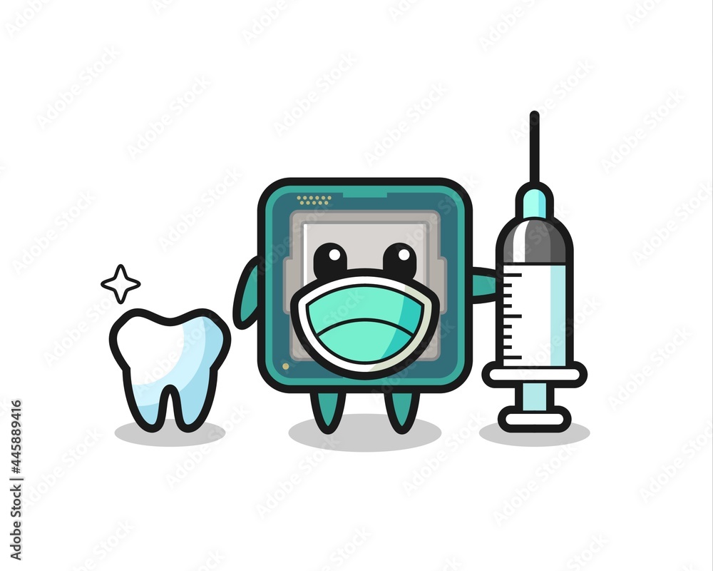Mascot character of processor as a dentist Mascot character of processor as a dentist