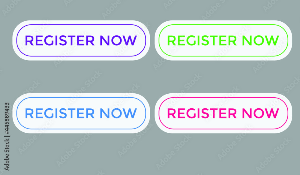colorful register now text web button, set of register now sign icon for web site colorful register now text web button, set of register now sign icon for web site