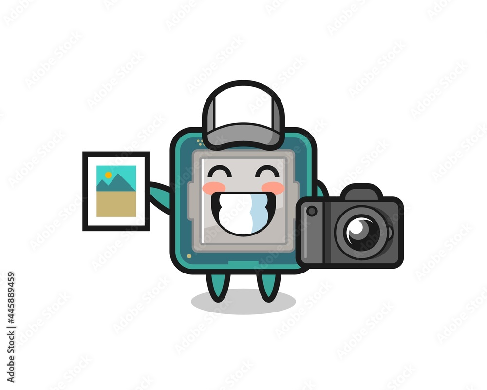 Character Illustration of processor as a photographer Character Illustration of processor as a photographer