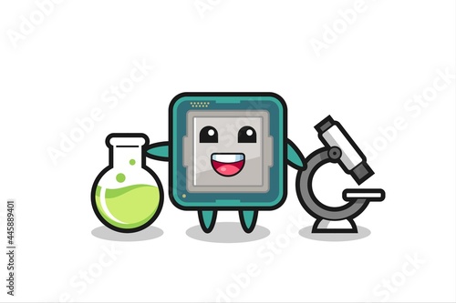 Mascot character of processor as a scientist