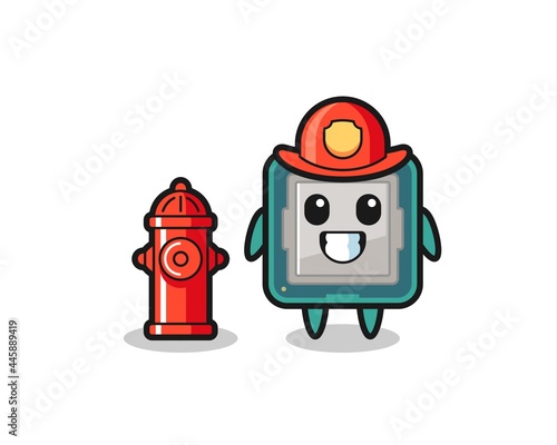 Mascot character of processor as a firefighter