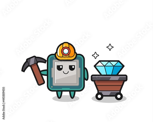 Character Illustration of processor as a miner