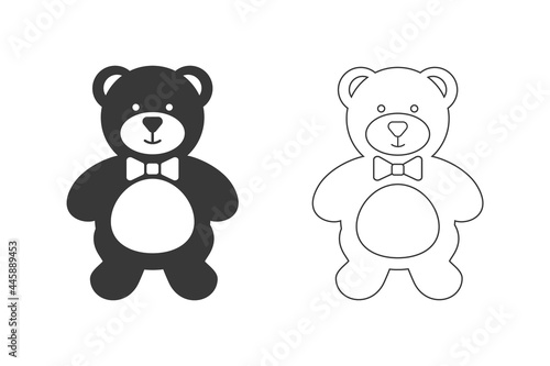 Cute teddy bear icon set. Vector illustration