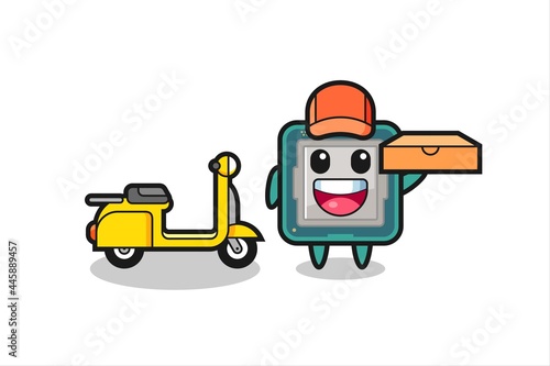 Character Illustration of processor as a pizza deliveryman