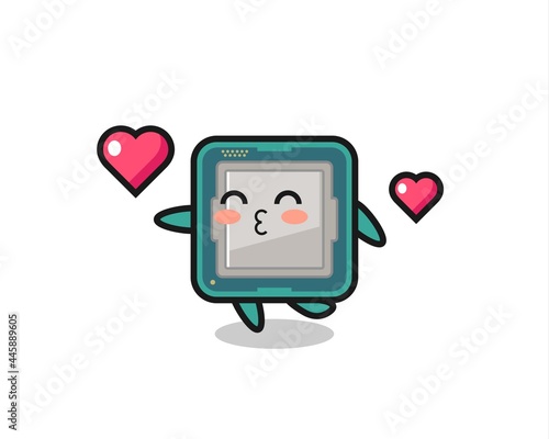 processor character cartoon with kissing gesture