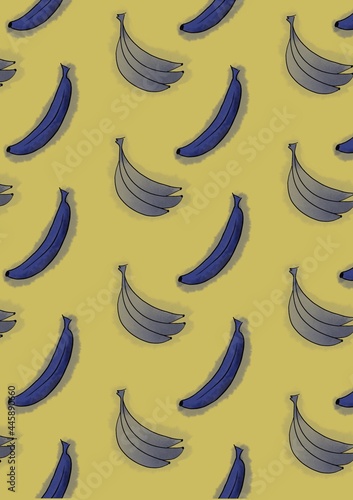 seamless pattern with blue bananas
