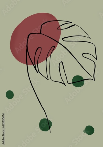 Monstera line art