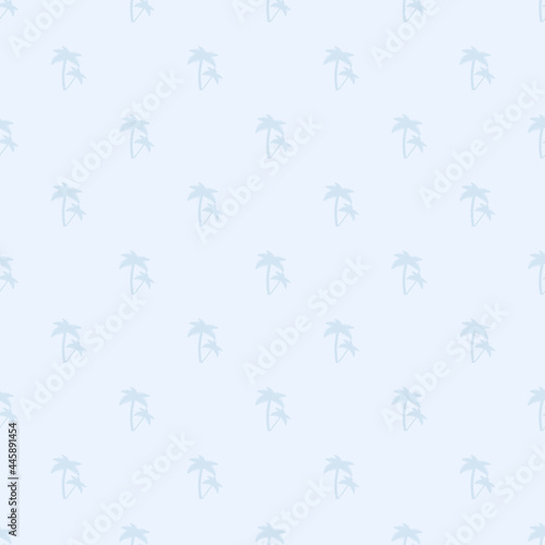 Tropical palm trees seamless pattern, poster design template, vector illustration © Denis Sined