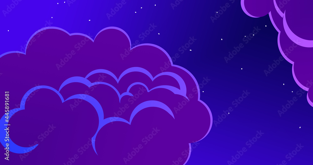 Render with purple clouds on a night background Render with purple clouds on a night background