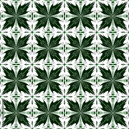 Wallpaper Mural Seamless traditional green mosaic pattern for background.  Torontodigital.ca
