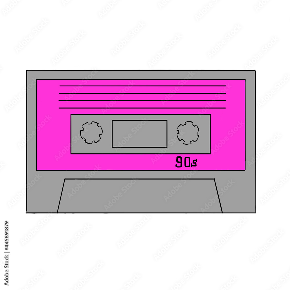 Fototapeta premium Cassette tape on white background