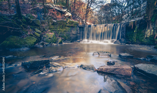 Waterfall in autumn long exposure